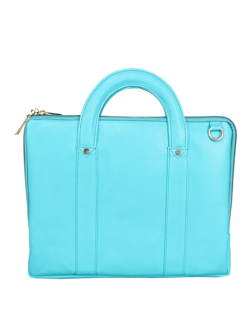 blue leatherette laptop bag - 13740747 - Standard Image - 1