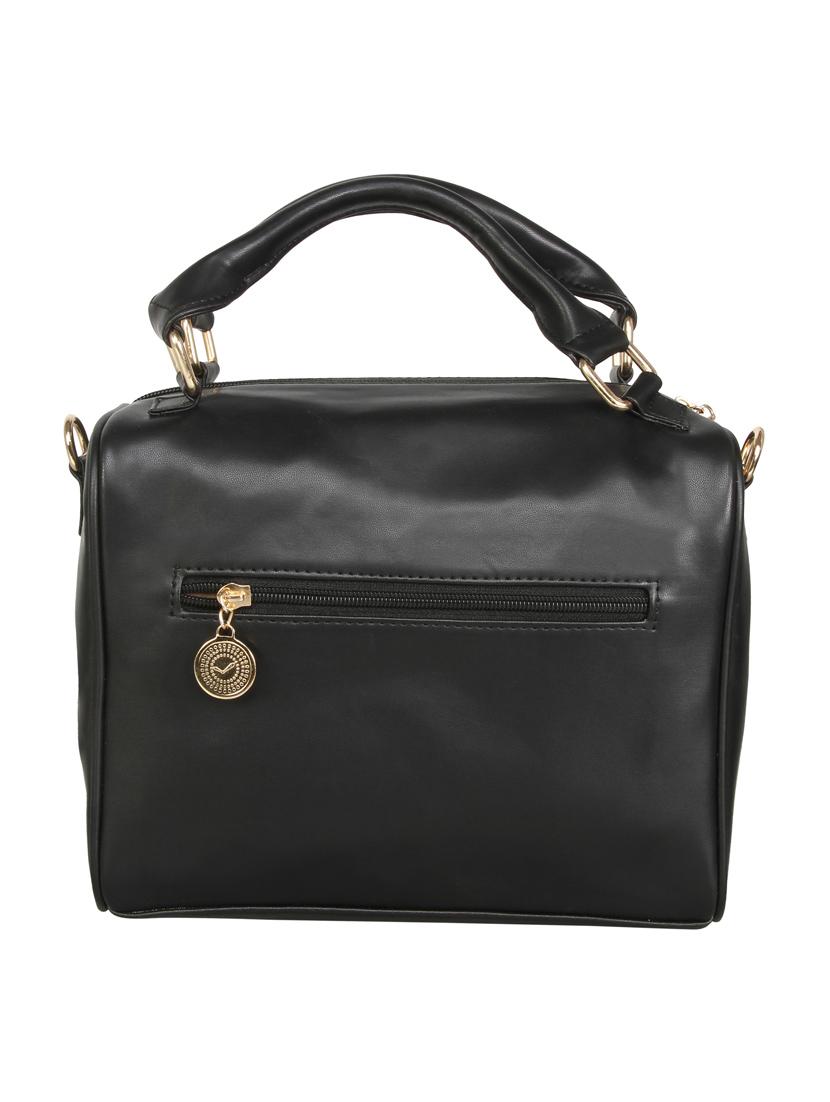 black leatherette regular handbag - 13740750 - Standard Image - 1