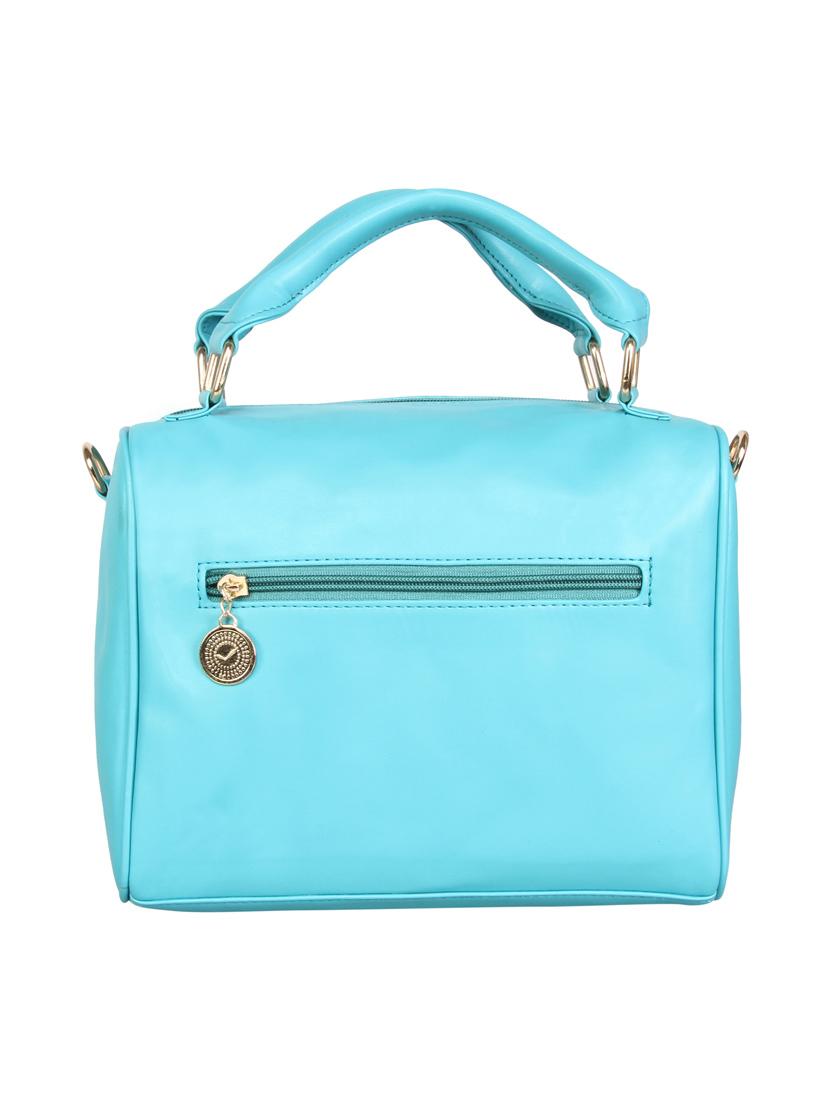 blue leatherette regular handbag - 13740752 -  Standard Image - 1