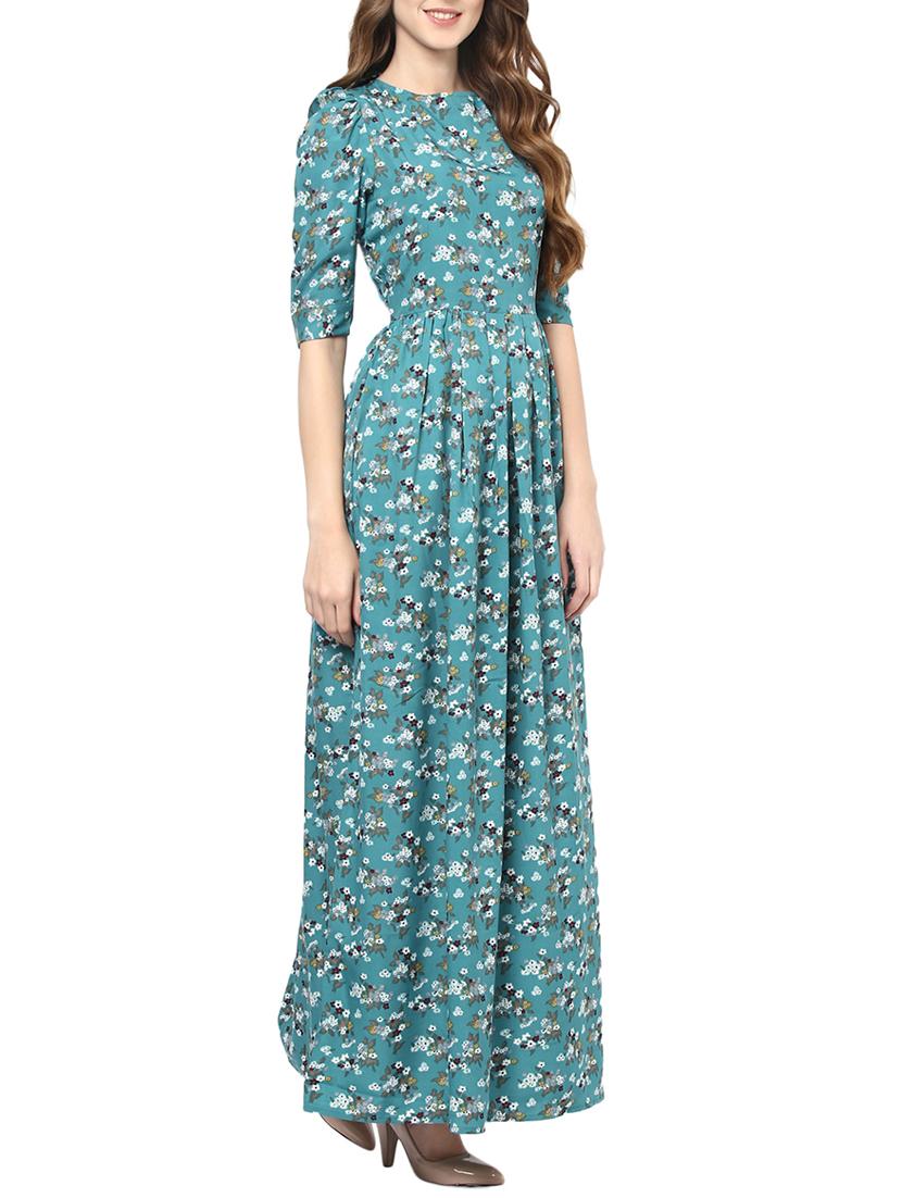 tie back floral maxi dress - 13741110 - Standard Image - 1