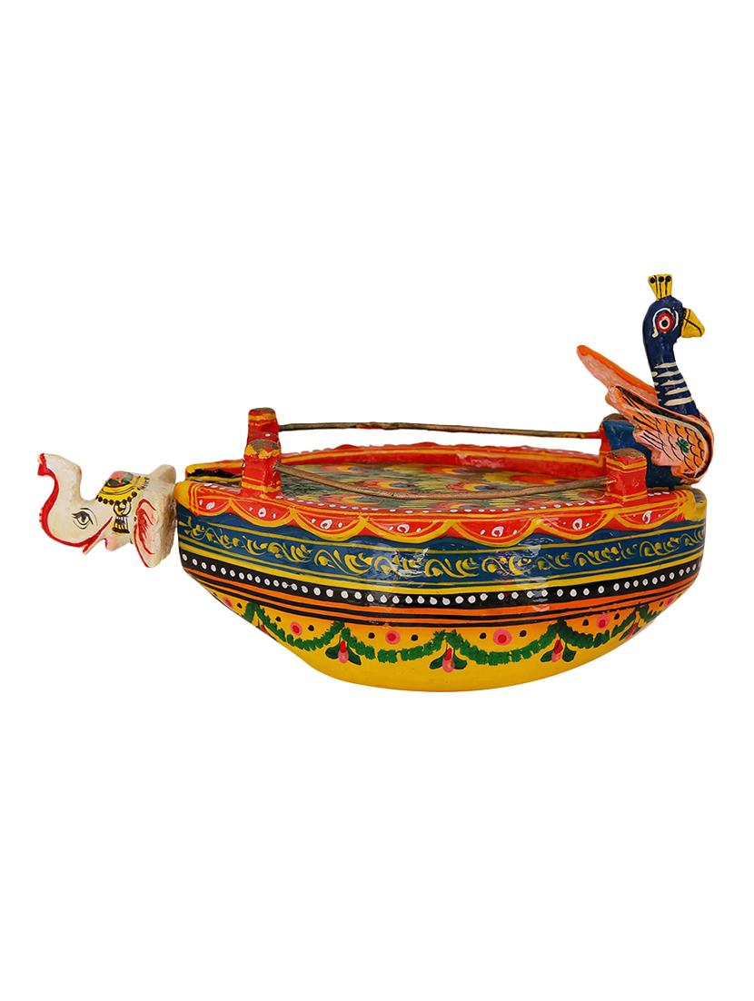 direct create wooden painted peacock inspired box - 13742999 - Standard Image - 1