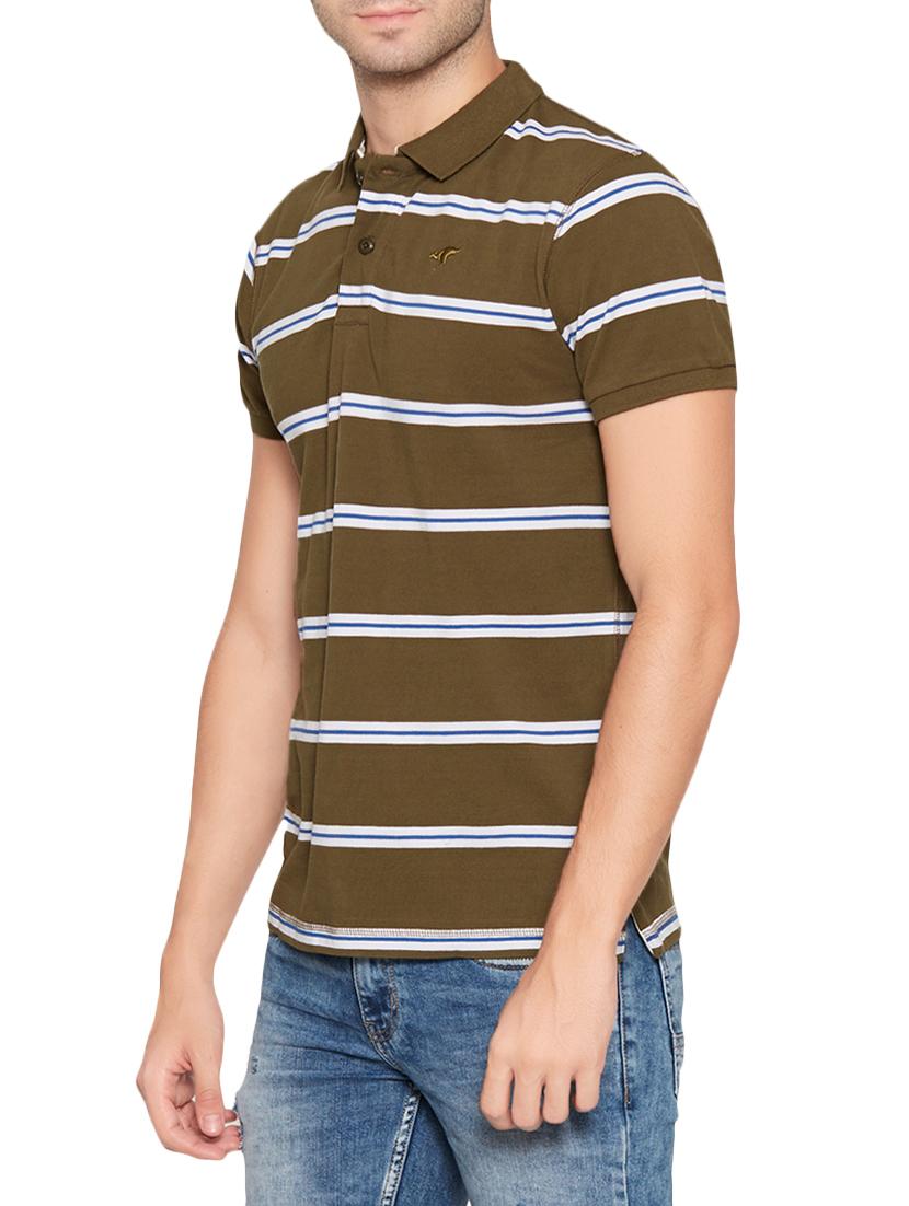 brown cotton striped t-shirt - 13747806 - Standard Image - 1