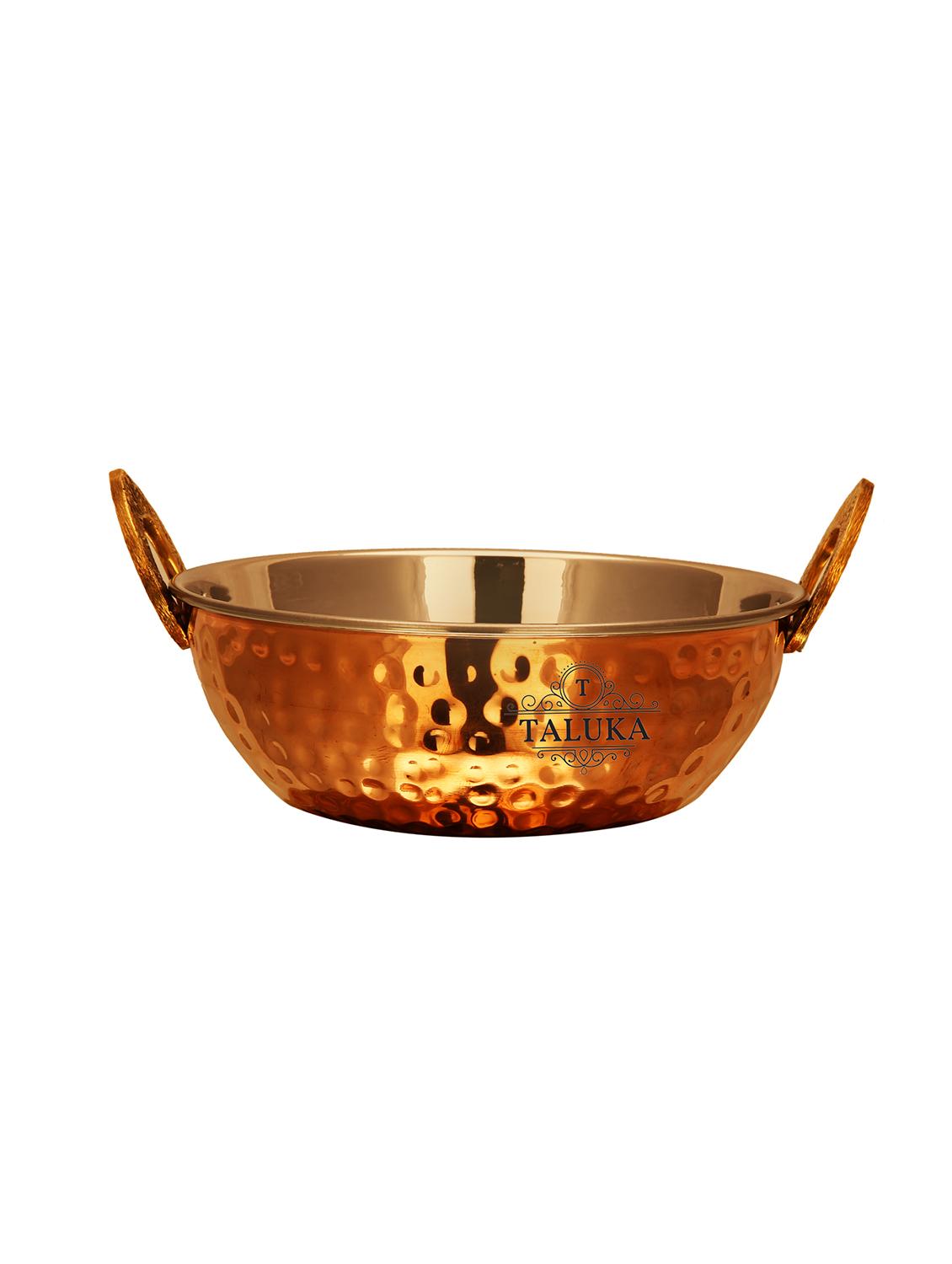 copper kadhai steel inside capacity :- 500 ml