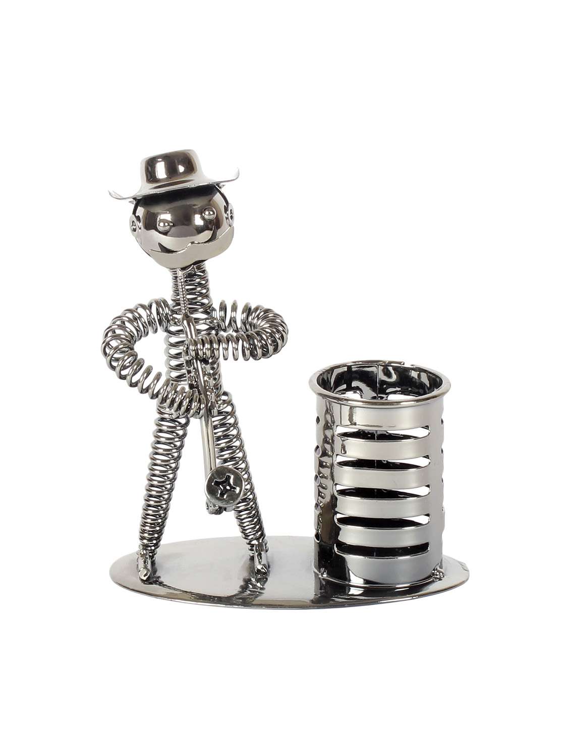 jewel fuel iron musician playing saxophone pen stand showpiece