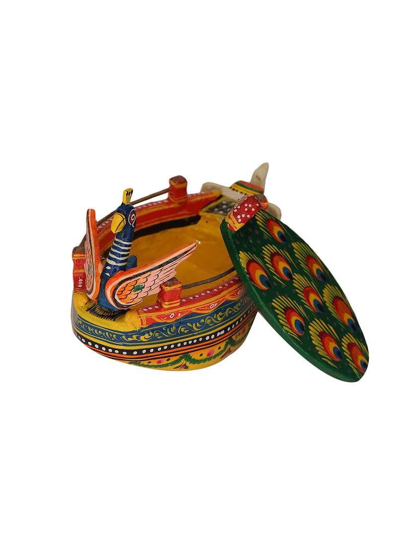 direct create wooden painted peacock inspired box
