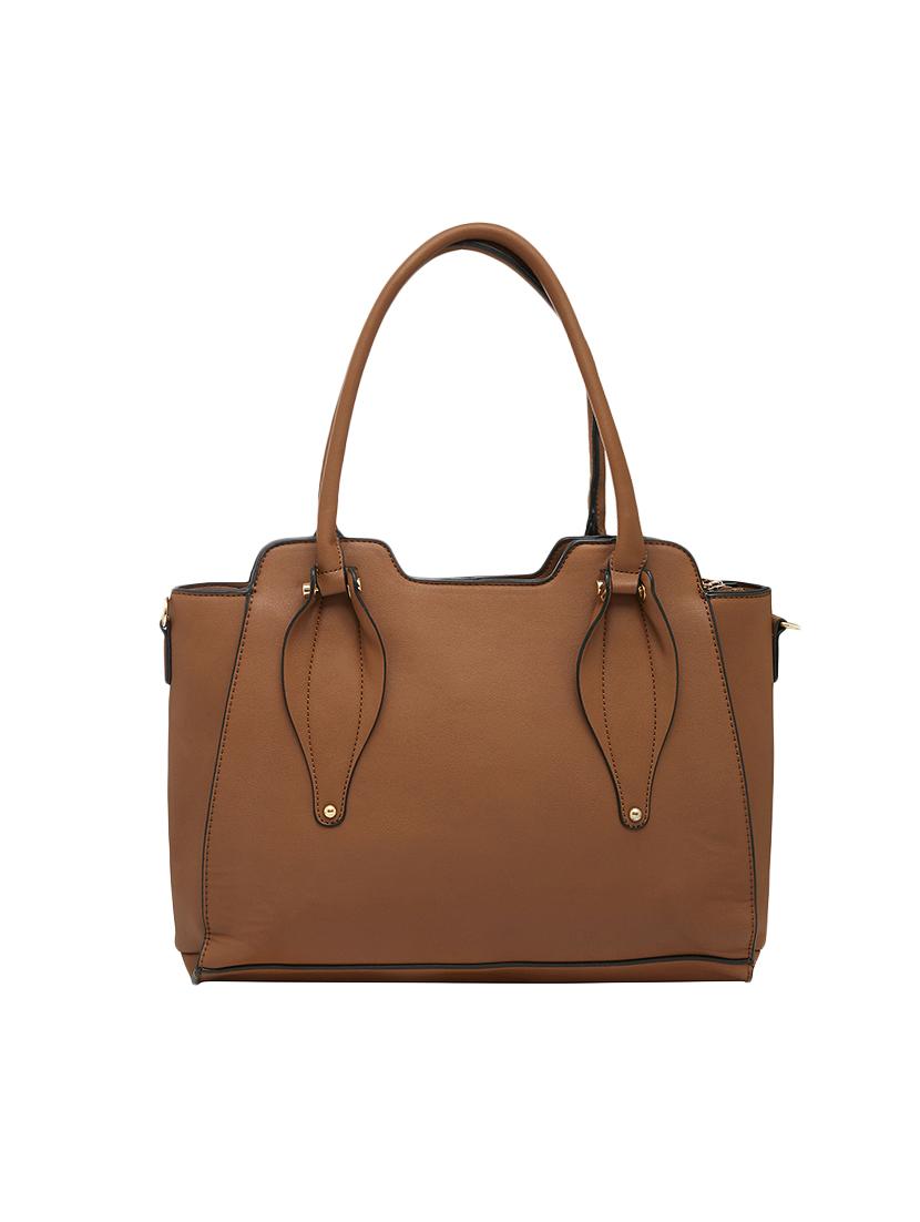 tan leatherette regular handbag - 13756878 - Standard Image - 1