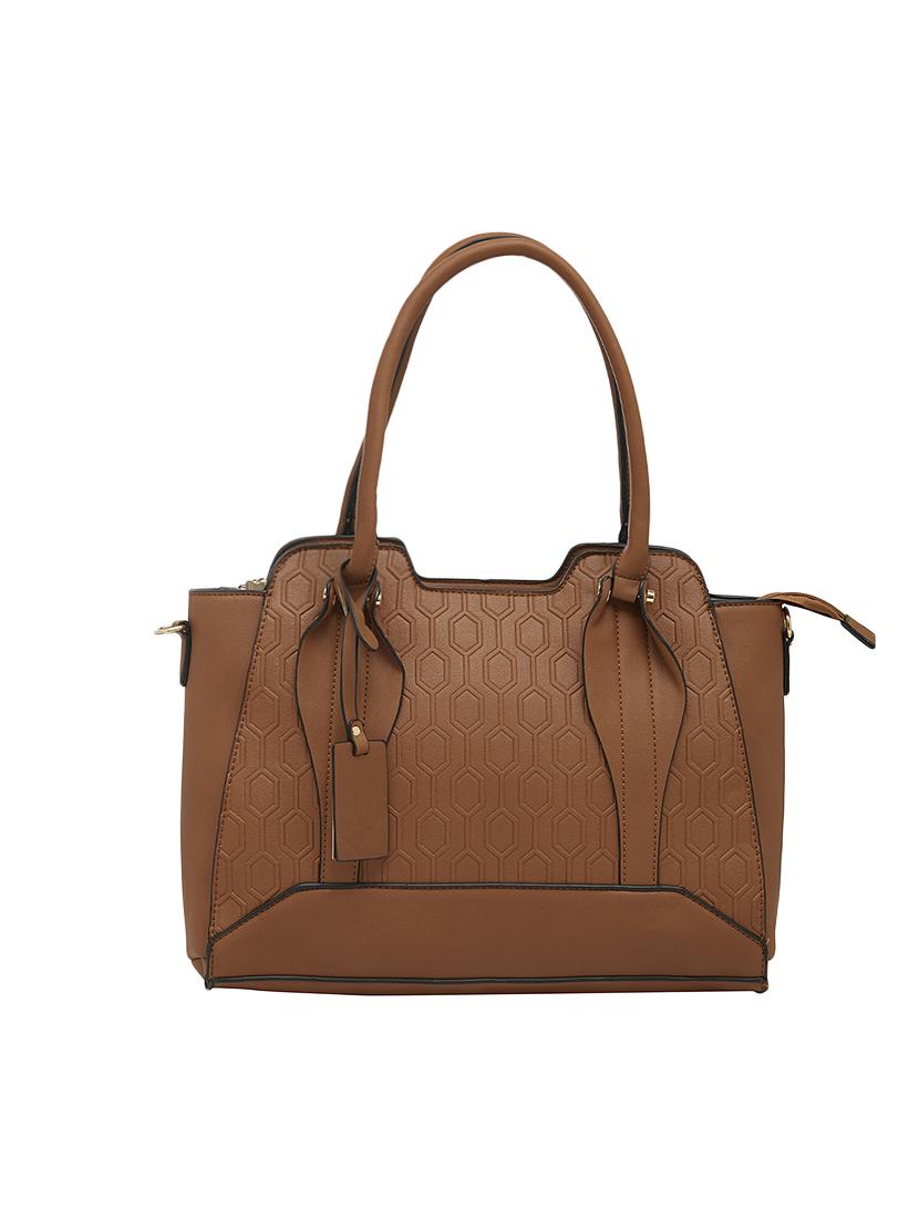 tan leatherette regular handbag - 13756878 - Standard Image - 4