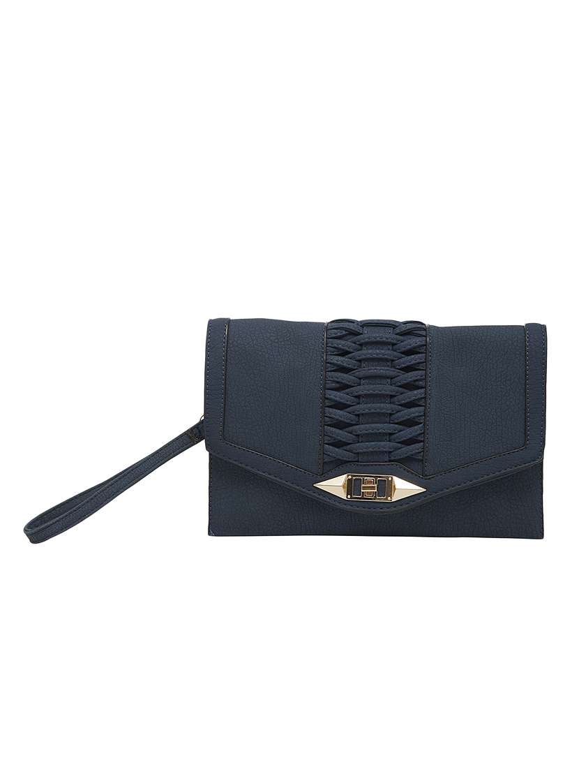 blue leatherette regular clutch - 13756893 - Standard Image - 4