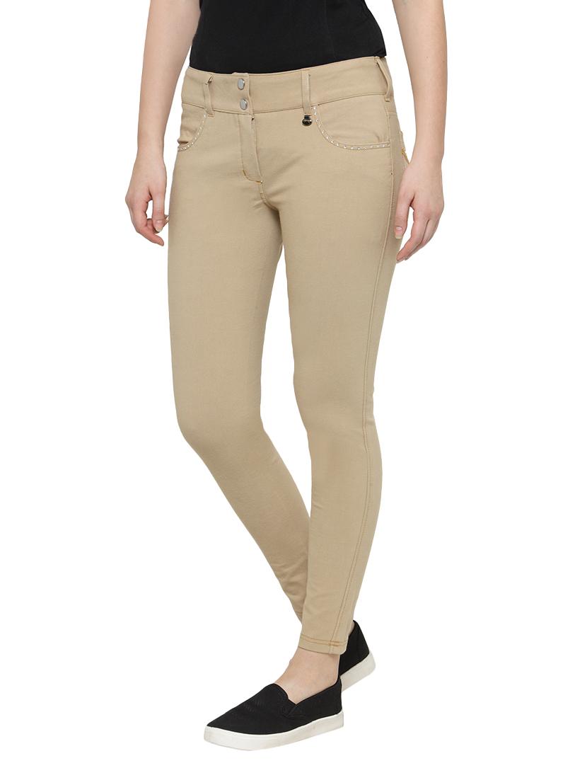 beige cotton trousers - 13758186 - Standard Image - 1