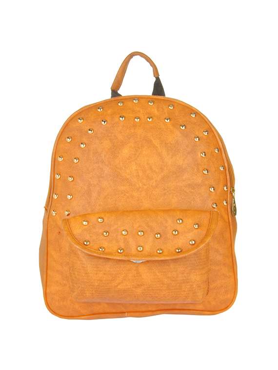 yellow leatherette regular backpack