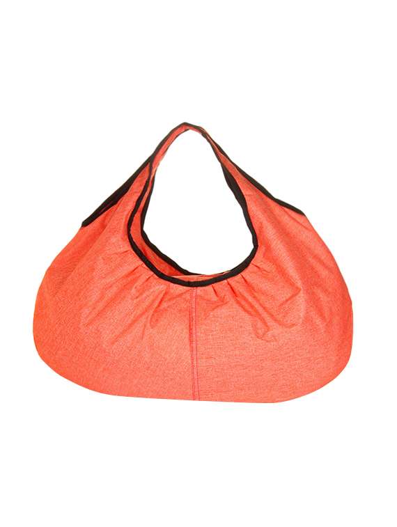orange polyester hobo handbag