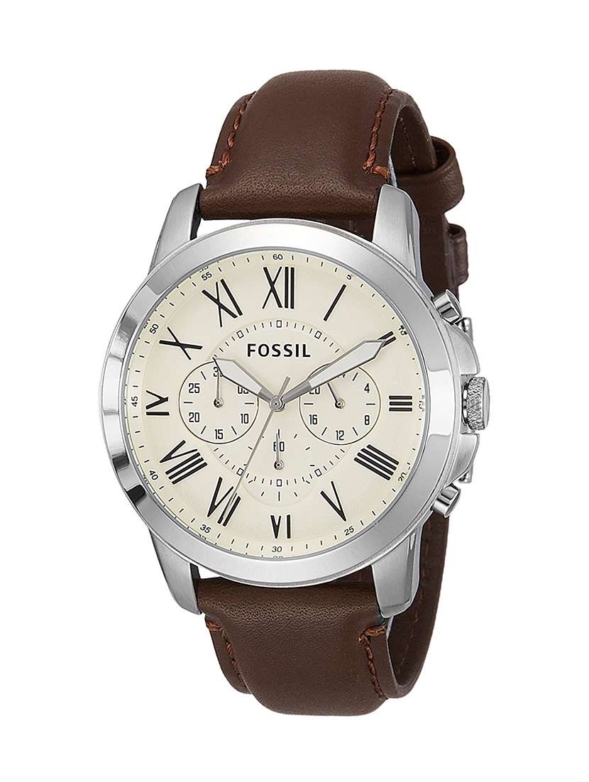 fossil biege dial watch for men - fs4735
