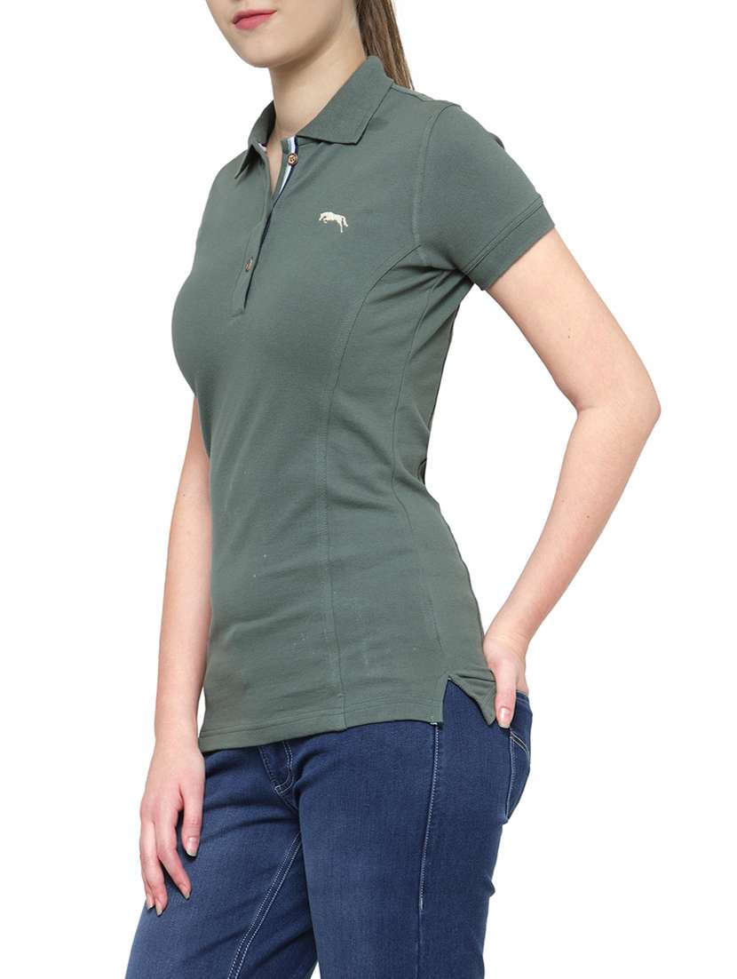 green cotton regular tee - 13760004 -  Standard Image - 1