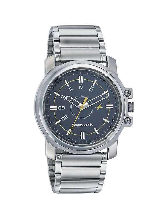 fastrack black dial watch for men - 3039sm02