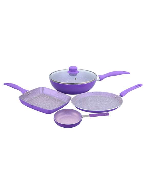wonderchef purple celebration cookware set