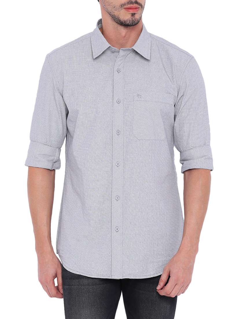 grey cotton casual shirt