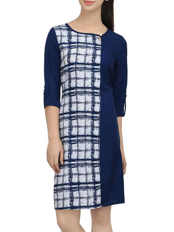 roll up sleeved shift dress