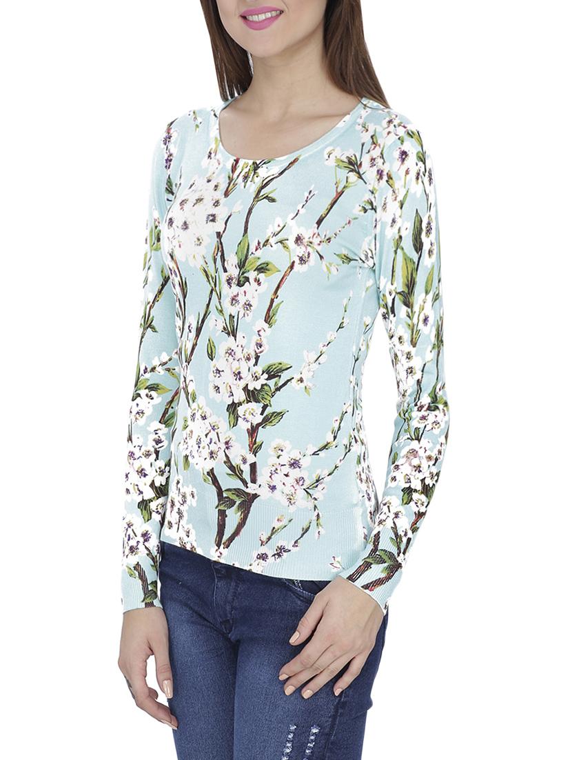 light blue cotton blend top - 13769889 - Standard Image - 1