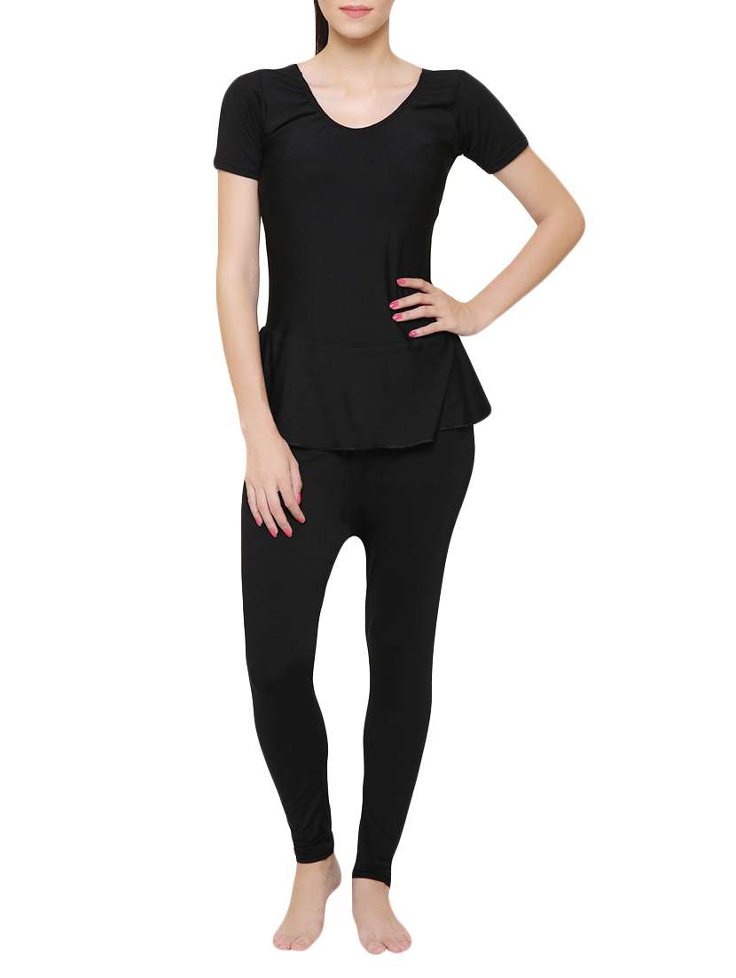 black functional swimsuit