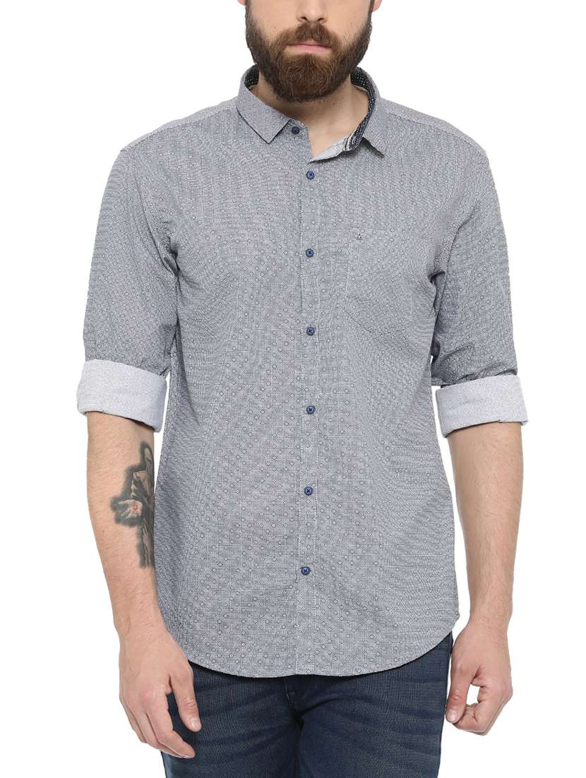 grey cotton casual shirt