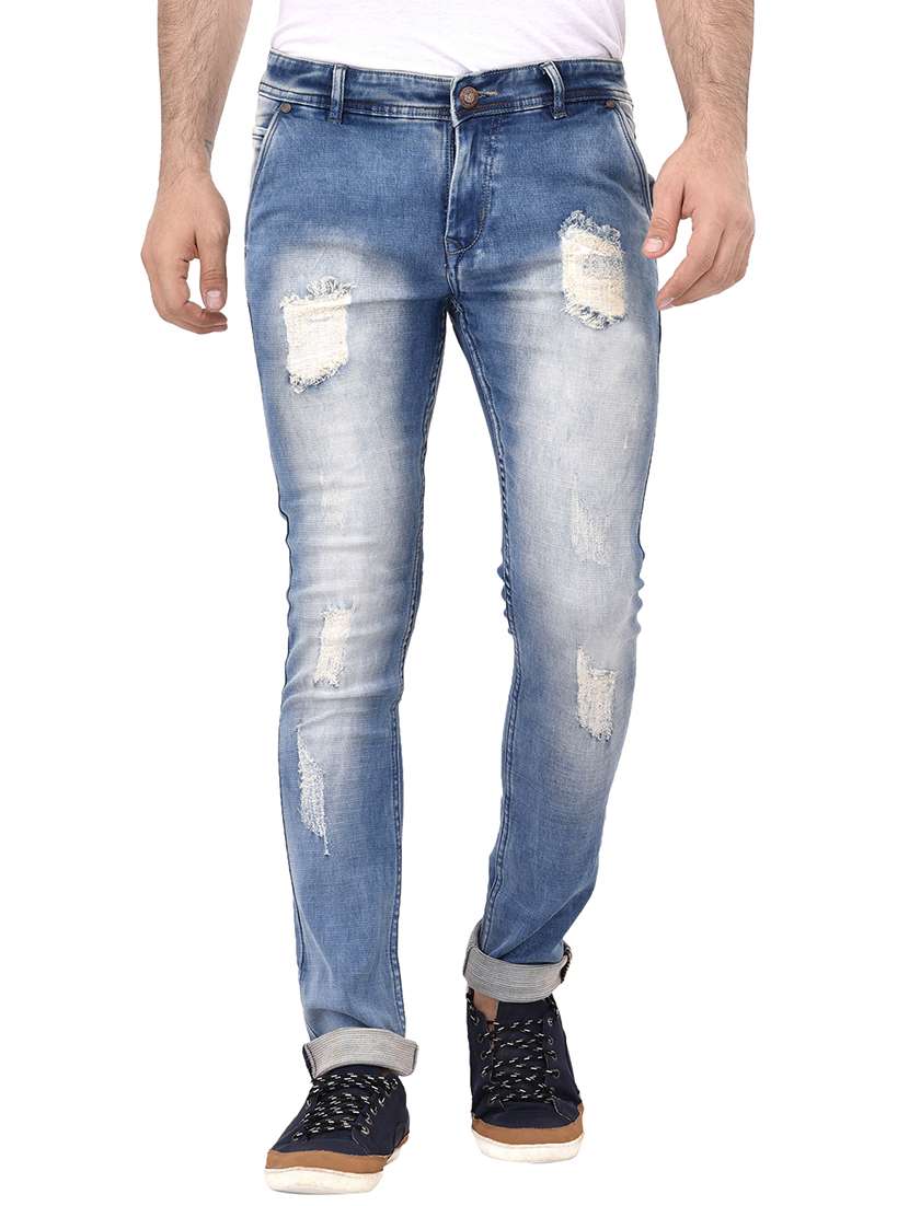 blue denim ripped  jeans