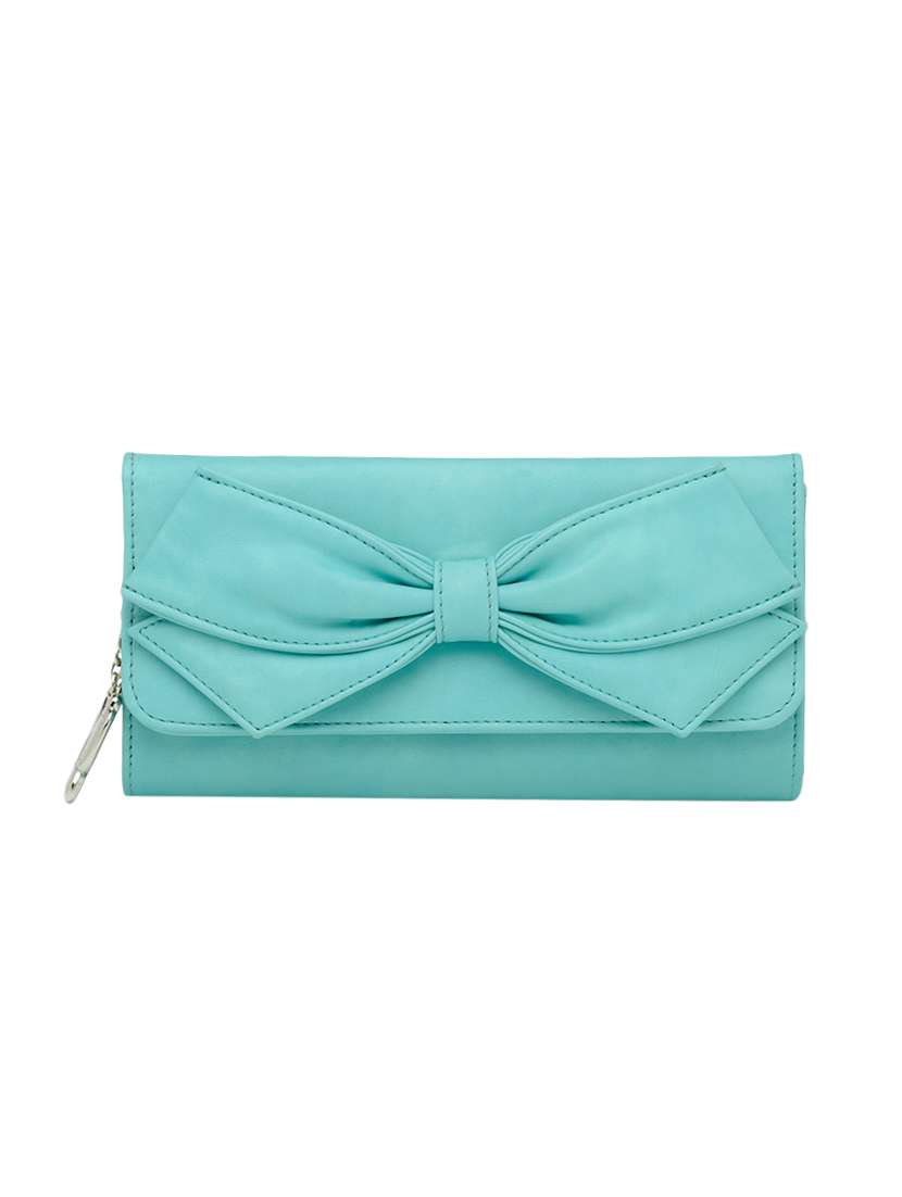blue leatherette regular clutch