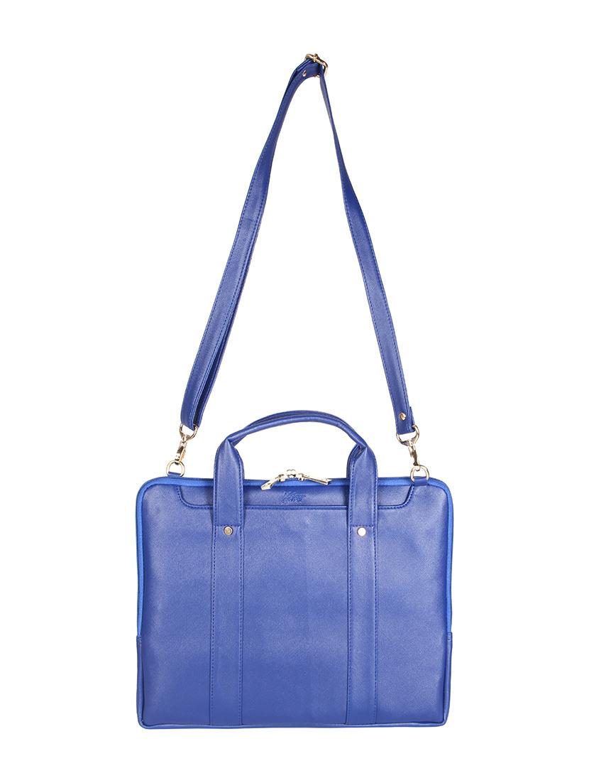 blue leatherette laptop bag - 13776021 - Standard Image - 4