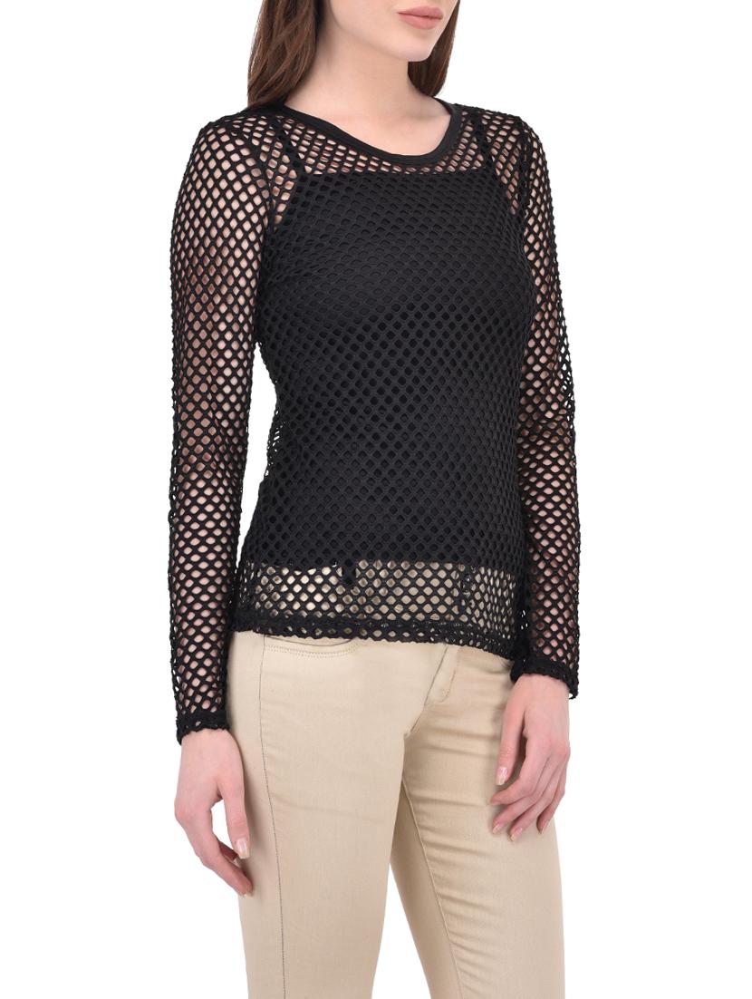black cotton regular top - 13776921 -  Standard Image - 1