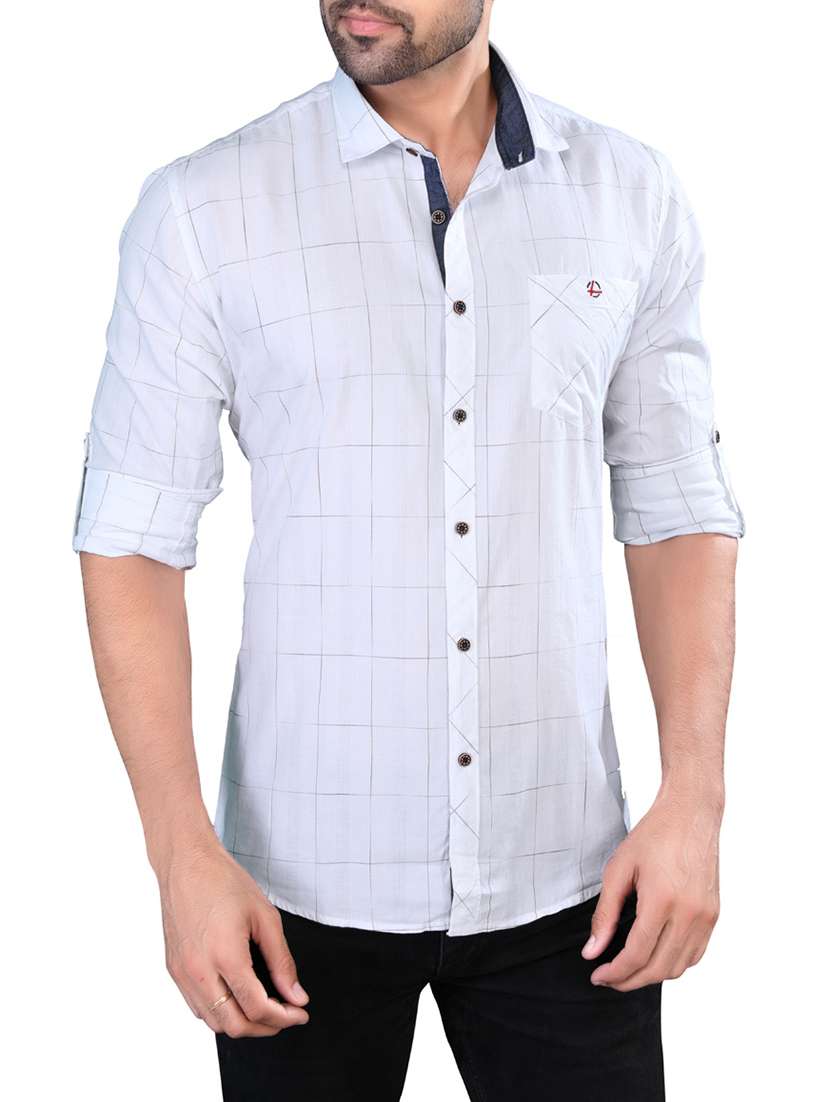 white cotton casual shirt