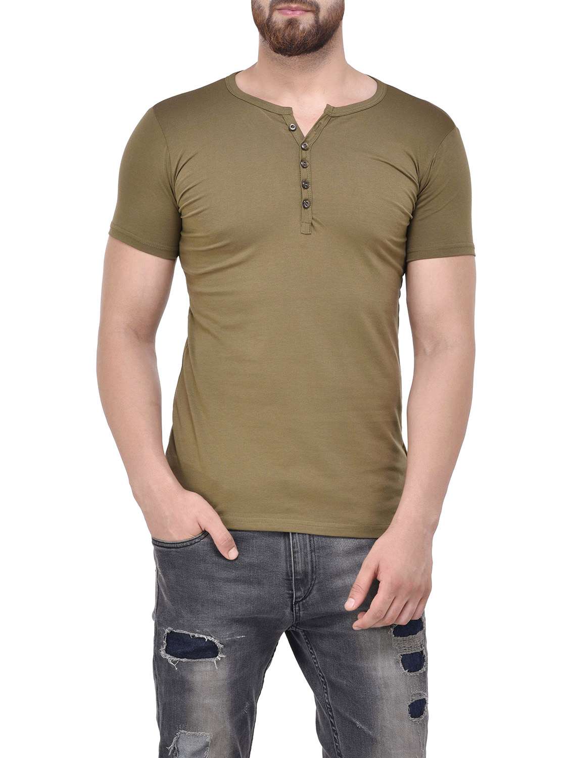 brown cotton t-shirt