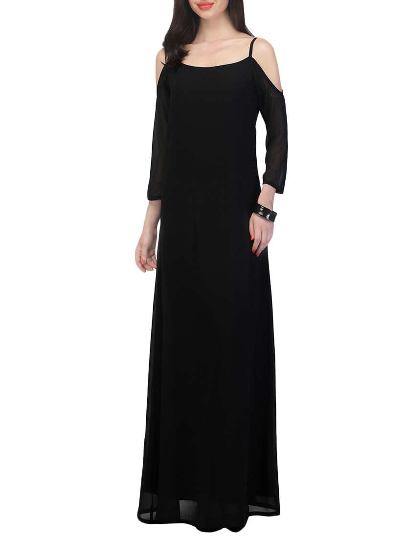 black georgette maxi dress