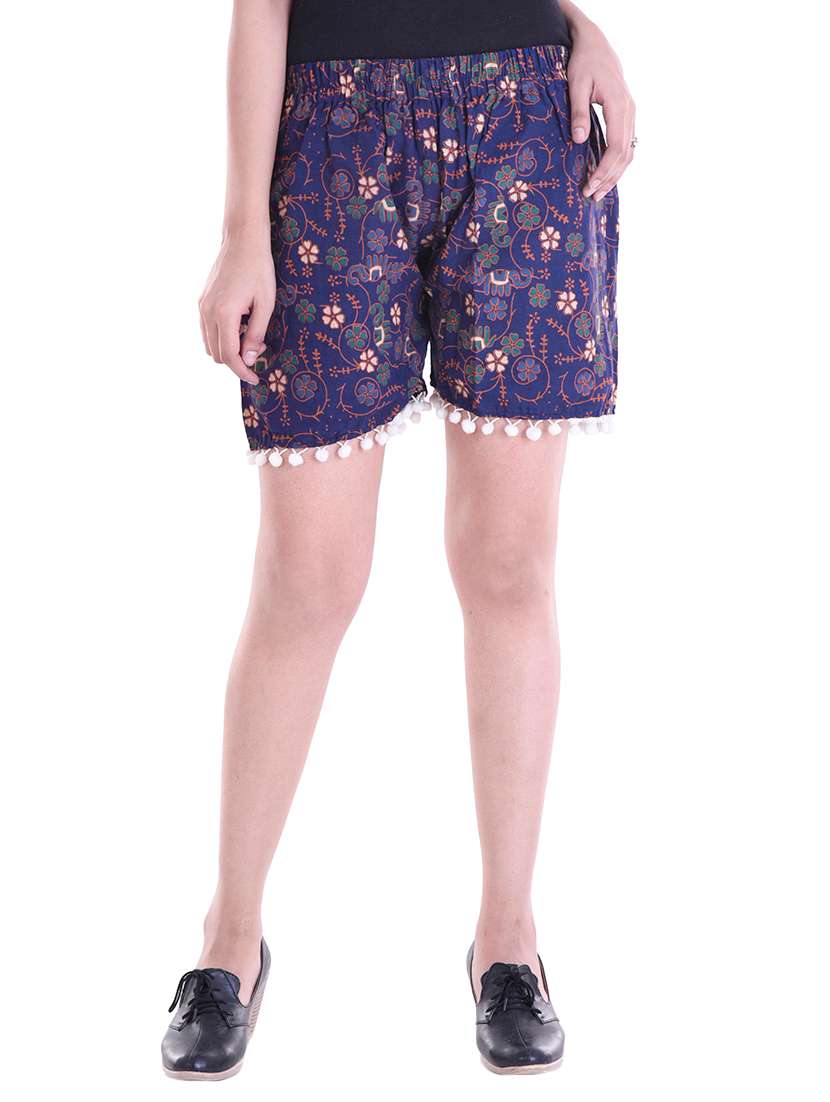 navy blue cotton regular short