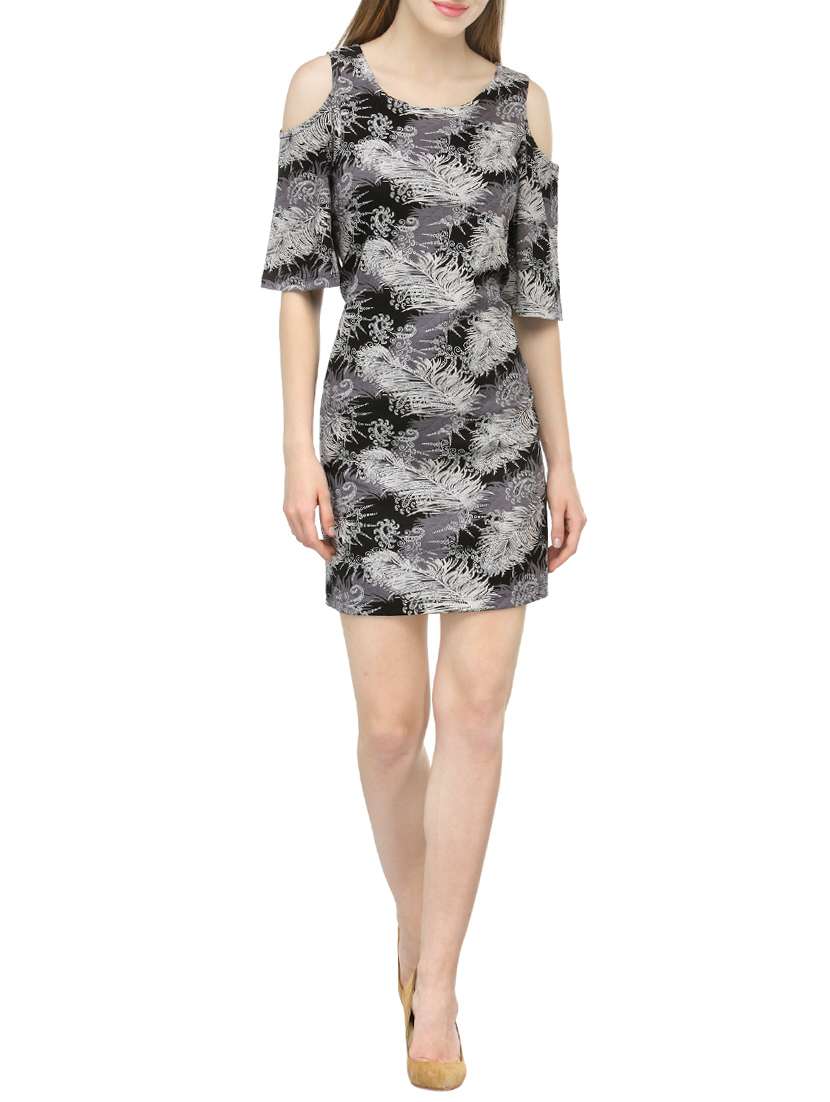 cation black cotton shift dress