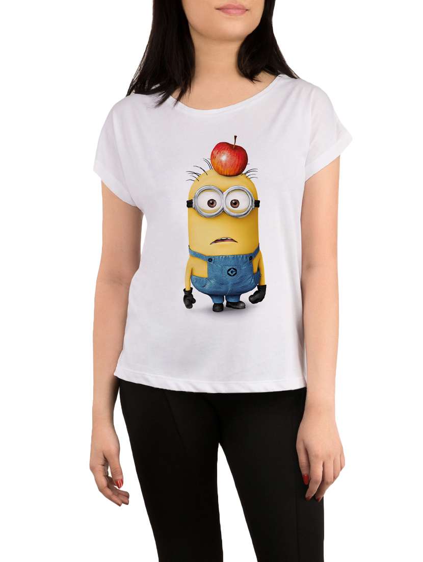 white printed regular tee