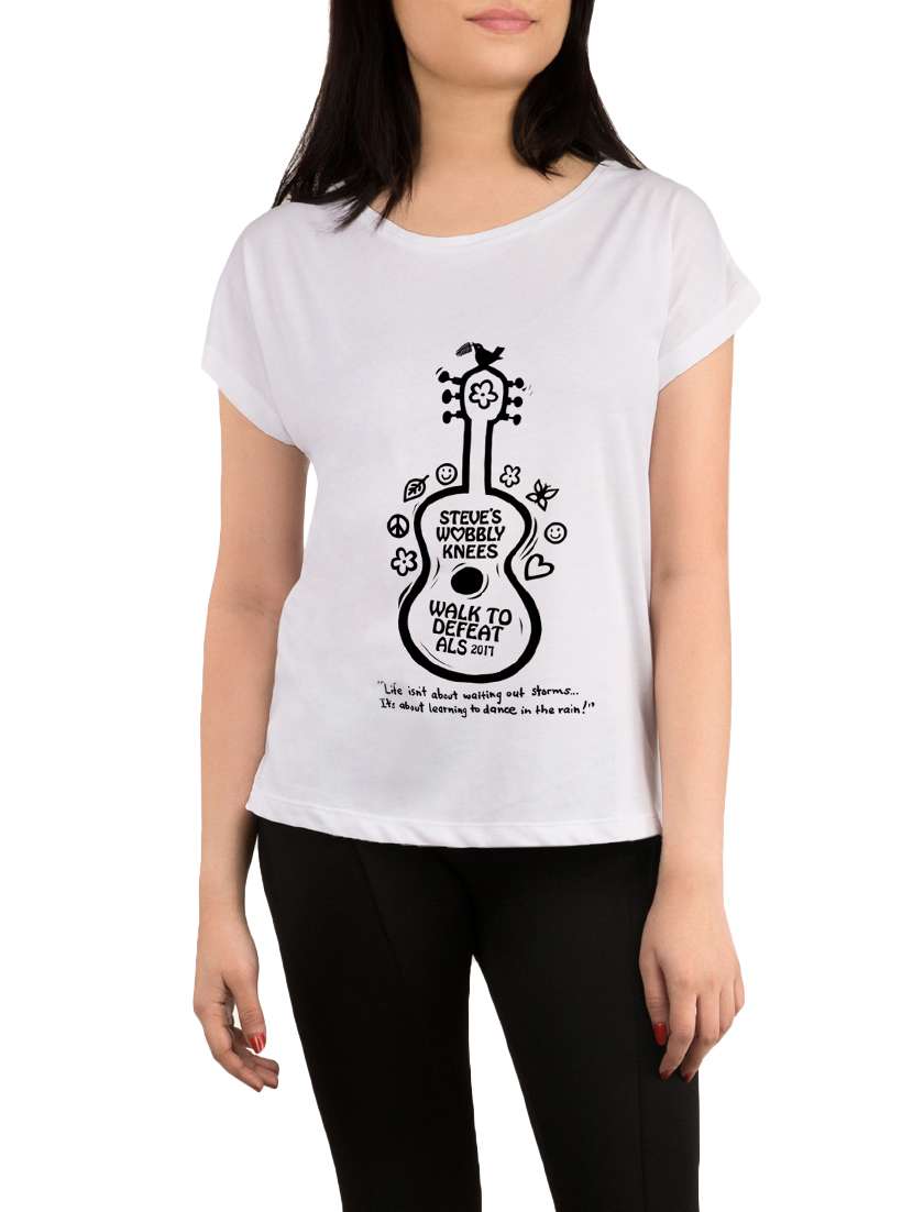 white printed regular tee