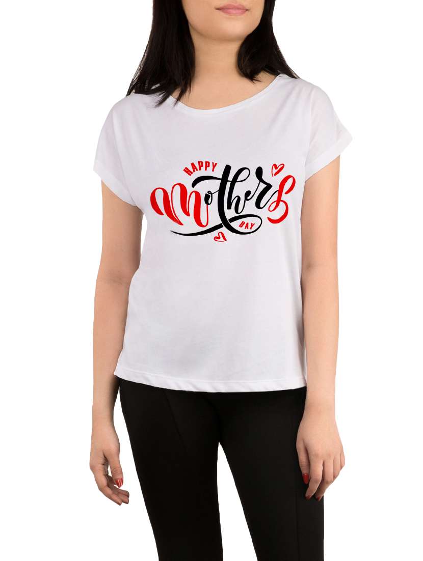 white printed regular tee