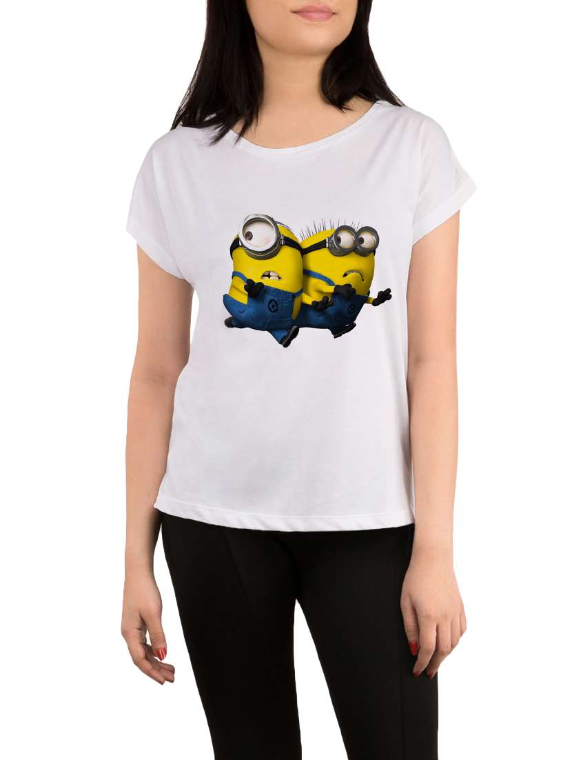 white printed regular tee