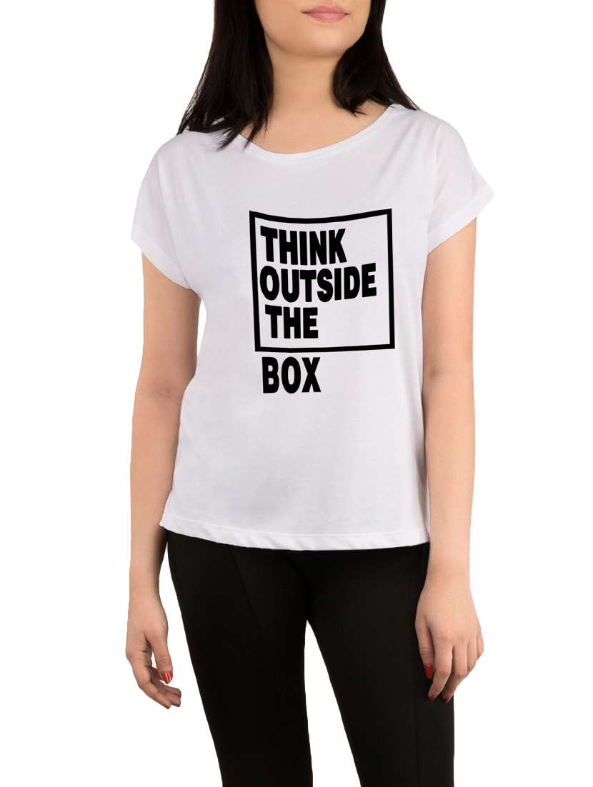 white printed regular tee
