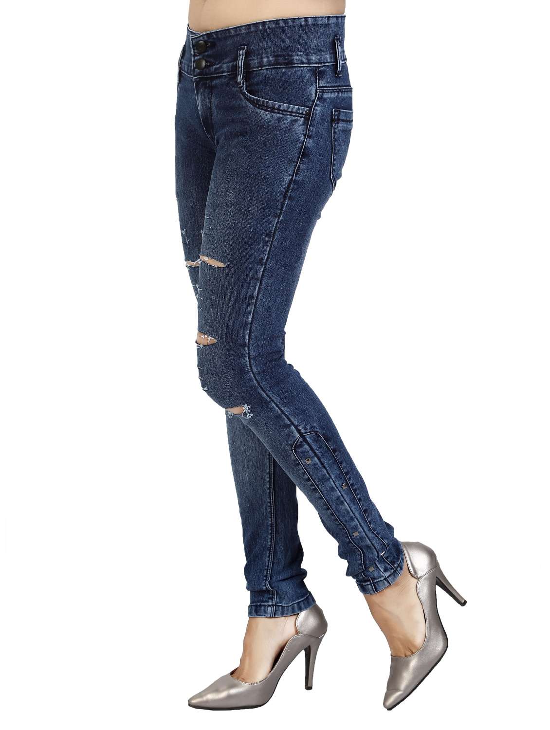 women's distress slim fit jeans - 13802608 -  Standard Image - 1