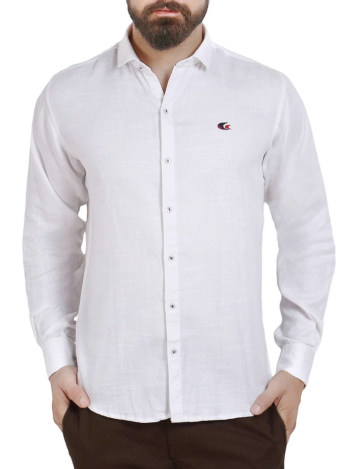 white cotton casual shirt