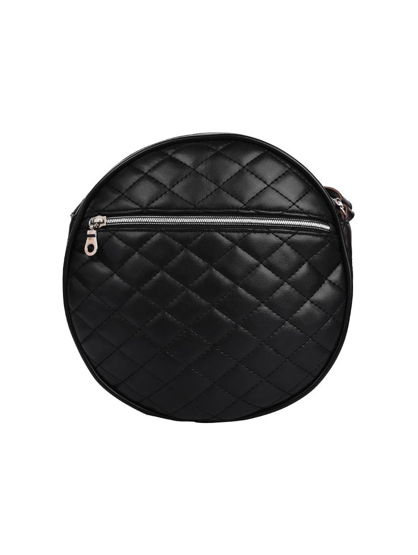 black leatherette regular sling bag - 13809916 - Standard Image - 1