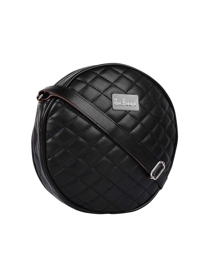 black leatherette regular sling bag - 13809916 - Standard Image - 4