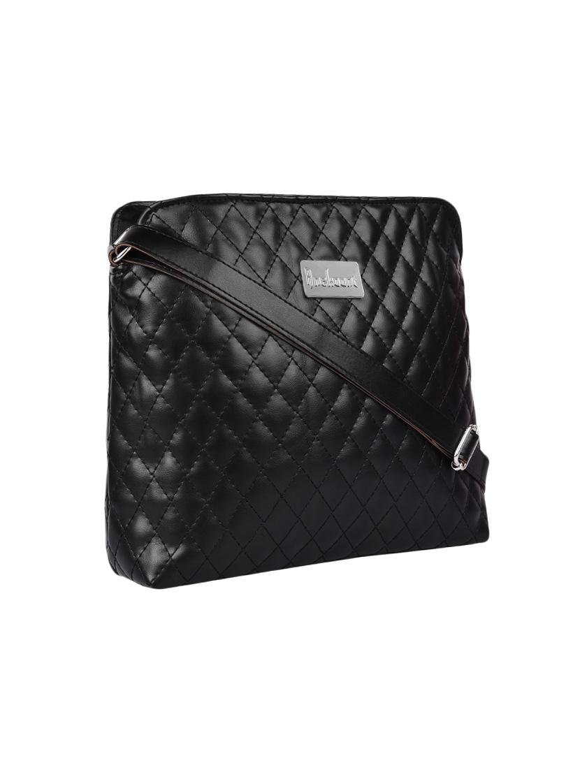 black leatherette sling bag - 13809921 - Standard Image - 4