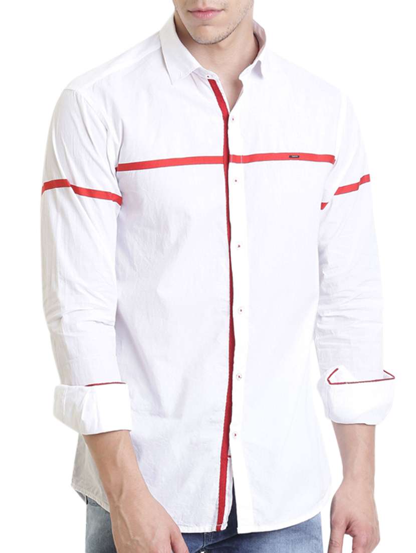 white cotton casual shirt