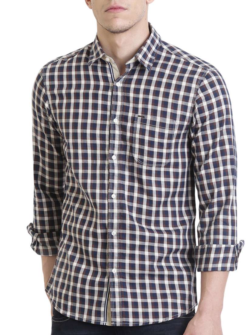 blue cotton casual shirt