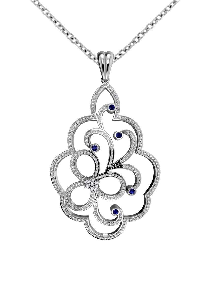 blue silver pendant
