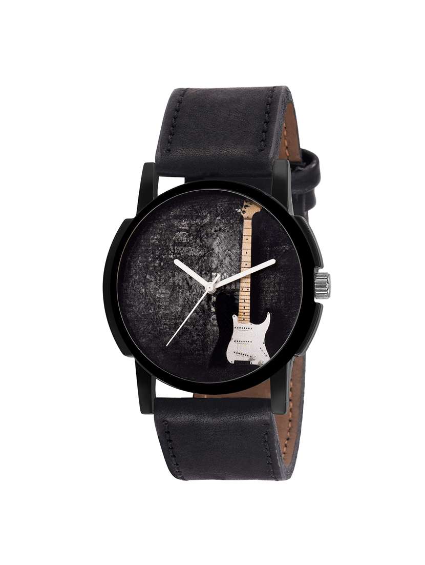 eraa men marvelous analog black & brown wrist watch