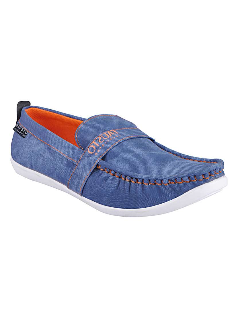 blue denim slip on loafer
