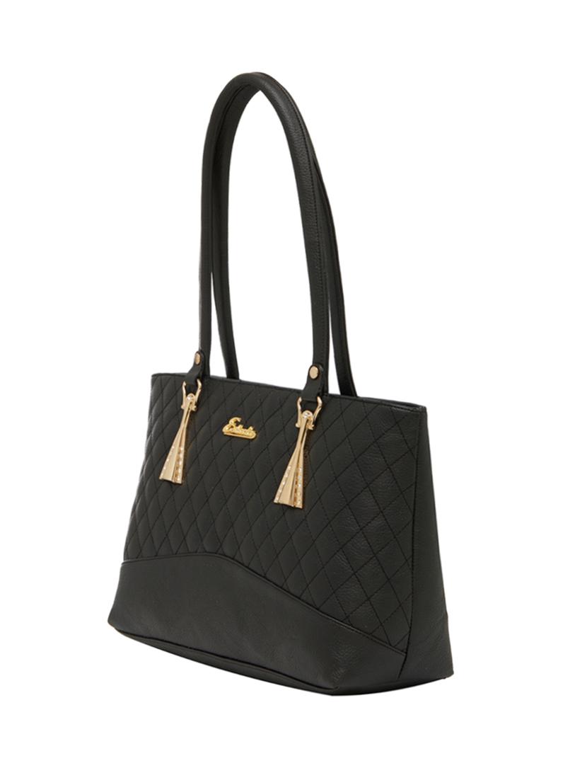 black leatherette regular handbag - 13822291 - Standard Image - 4