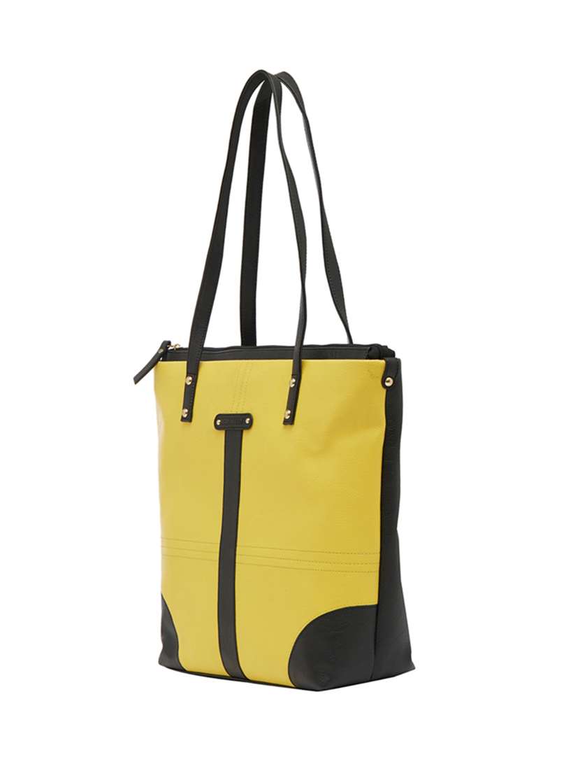 yellow leatherette  regular handbag - 13822295 -  Standard Image - 4